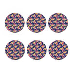Tropical Frangipani Plumeria Print Coaster Set