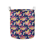Tropical Frangipani Plumeria Print Collapsible Laundry Basket