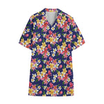 Tropical Frangipani Plumeria Print Cotton Hawaiian Shirt