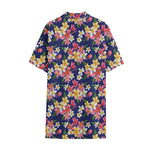 Tropical Frangipani Plumeria Print Cotton Hawaiian Shirt