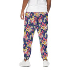 Tropical Frangipani Plumeria Print Cotton Pants