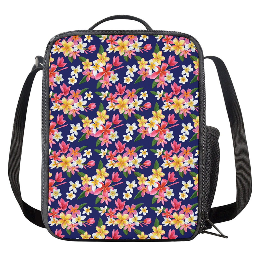 Tropical Frangipani Plumeria Print Crossbody Lunch Bag