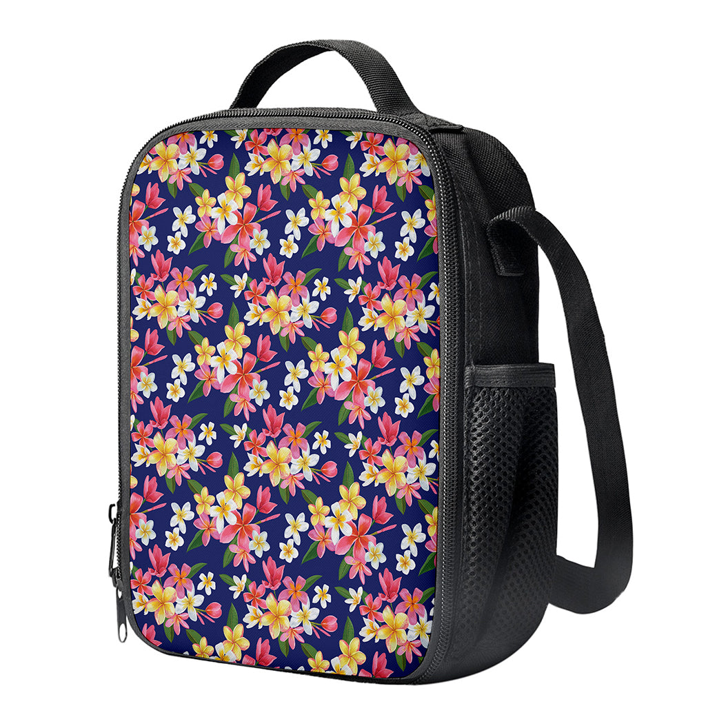Tropical Frangipani Plumeria Print Crossbody Lunch Bag