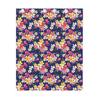 Tropical Frangipani Plumeria Print Curtain