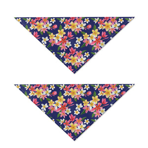 Tropical Frangipani Plumeria Print Dog Bandana