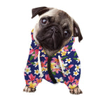 Tropical Frangipani Plumeria Print Dog Zip Up Hoodie