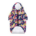 Tropical Frangipani Plumeria Print Dog Zip Up Hoodie