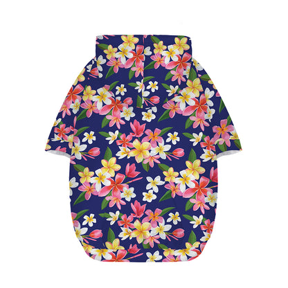 Tropical Frangipani Plumeria Print Dog Zip Up Hoodie