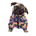 Tropical Frangipani Plumeria Print Dog Zip Up Jacket