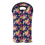 Tropical Frangipani Plumeria Print Double Neoprene Wine Tote