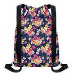 Tropical Frangipani Plumeria Print Drawstring Backpack