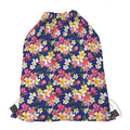 Tropical Frangipani Plumeria Print Drawstring Bag