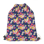 Tropical Frangipani Plumeria Print Drawstring Bag