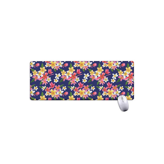 Tropical Frangipani Plumeria Print Extended Mouse Pad