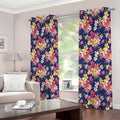 Tropical Frangipani Plumeria Print Extra Wide Grommet Curtains