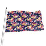 Tropical Frangipani Plumeria Print Flag