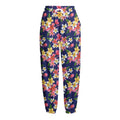 Tropical Frangipani Plumeria Print Fleece Lined Knit Pants