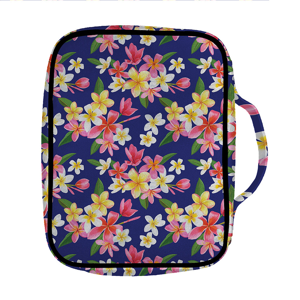 Tropical Frangipani Plumeria Print Front Pocket Bible Bag