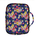 Tropical Frangipani Plumeria Print Front Pocket Bible Bag