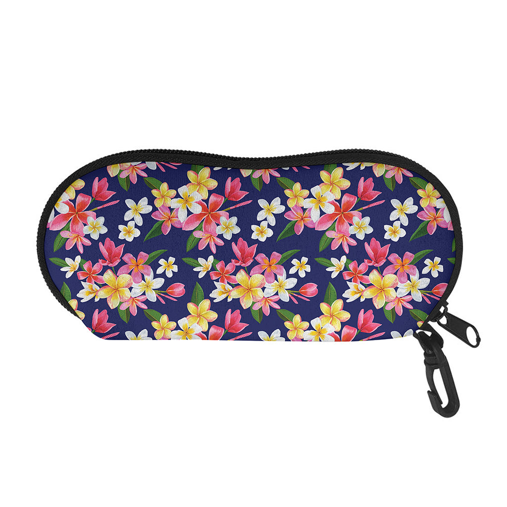 Tropical Frangipani Plumeria Print Glasses Case