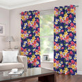 Tropical Frangipani Plumeria Print Grommet Curtains
