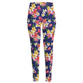 Tropical Frangipani Plumeria Print High-Waisted Pocket Leggings