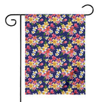 Tropical Frangipani Plumeria Print House Flag