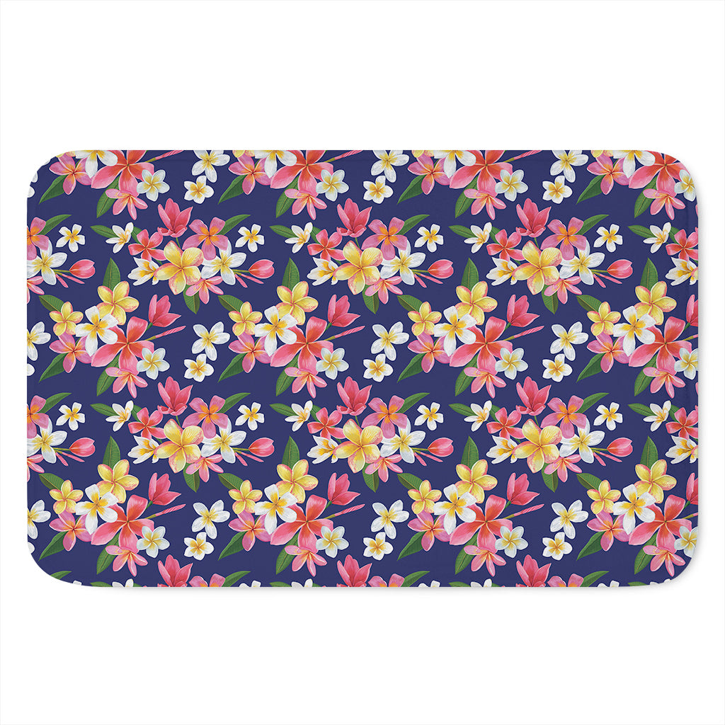 Tropical Frangipani Plumeria Print Indoor Door Mat