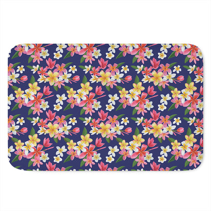 Tropical Frangipani Plumeria Print Indoor Door Mat