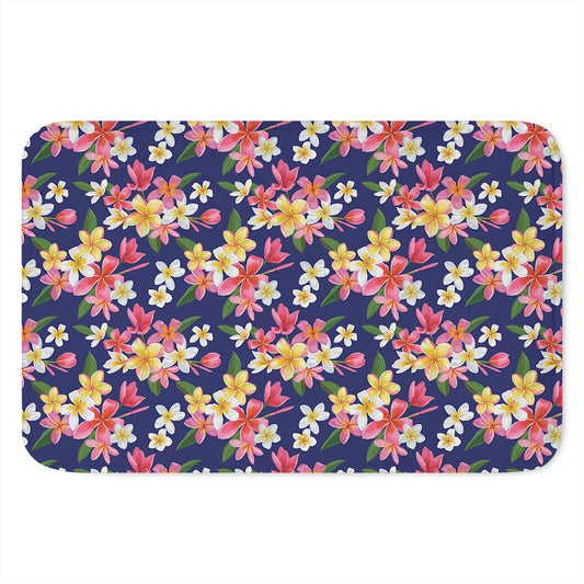Tropical Frangipani Plumeria Print Indoor Door Mat