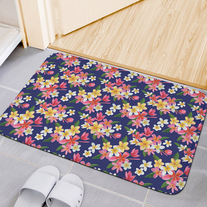 Tropical Frangipani Plumeria Print Indoor Door Mat