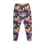 Tropical Frangipani Plumeria Print Jogger Pants