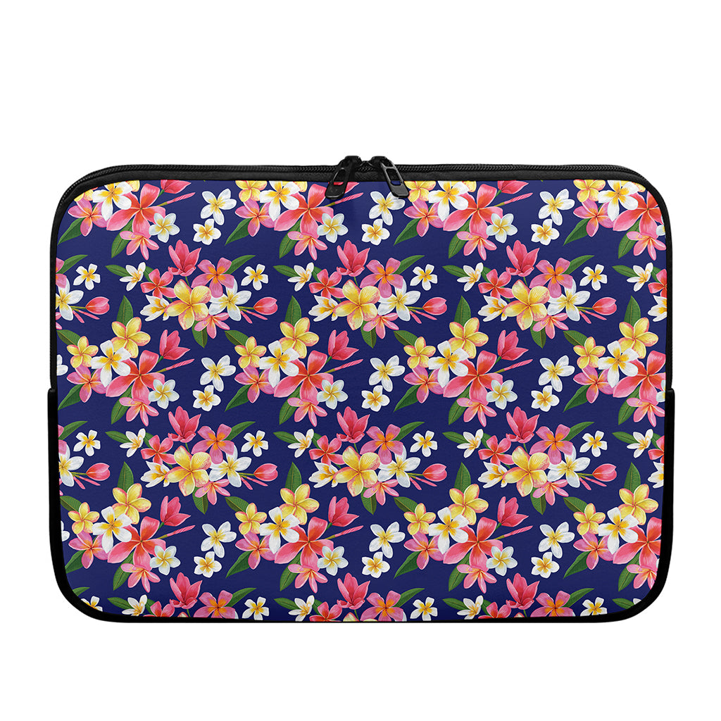 Tropical Frangipani Plumeria Print Laptop Sleeve