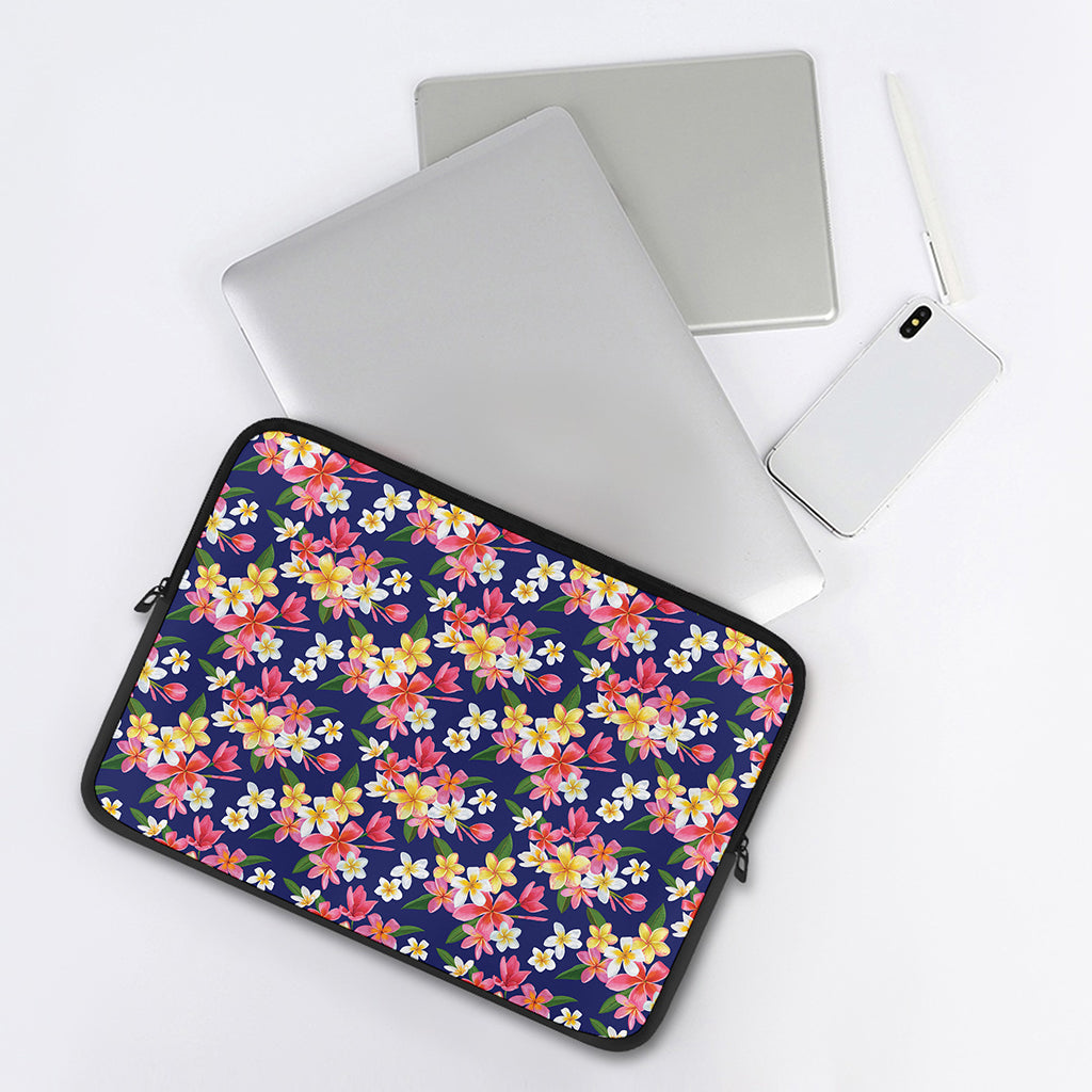 Tropical Frangipani Plumeria Print Laptop Sleeve