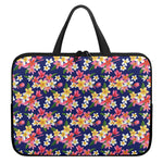 Tropical Frangipani Plumeria Print Laptop Sleeve With Handle