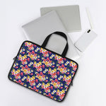 Tropical Frangipani Plumeria Print Laptop Sleeve With Handle