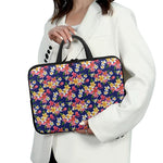 Tropical Frangipani Plumeria Print Laptop Sleeve With Handle