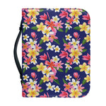 Tropical Frangipani Plumeria Print Leather Bible Cover