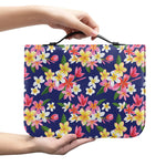 Tropical Frangipani Plumeria Print Leather Bible Cover