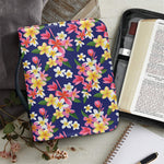 Tropical Frangipani Plumeria Print Leather Bible Cover