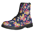 Tropical Frangipani Plumeria Print Lace-Up Boots