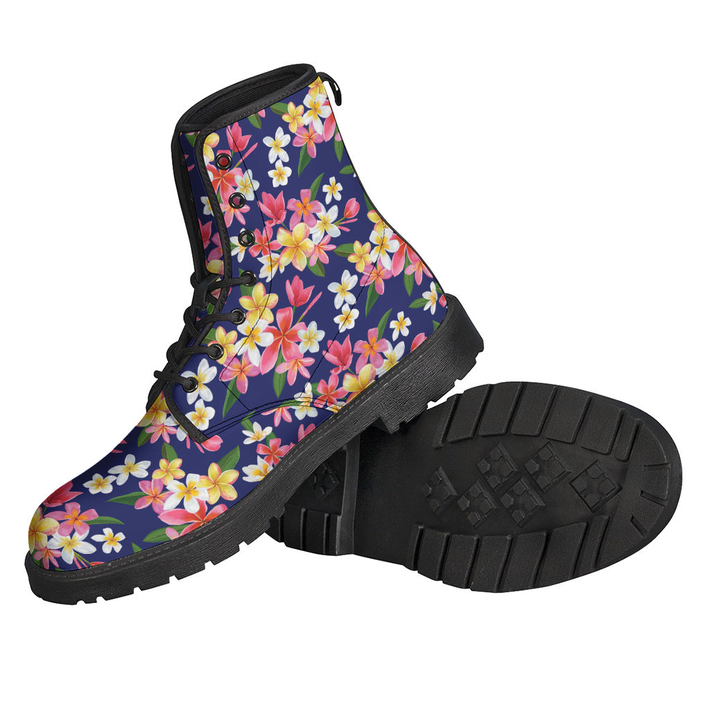 Tropical Frangipani Plumeria Print Backpack