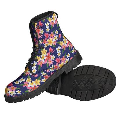 Tropical Frangipani Plumeria Print Backpack