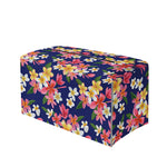Tropical Frangipani Plumeria Print Leather Tissue Box Cover