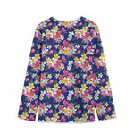 Tropical Frangipani Plumeria Print Long Sleeve Short Coat