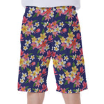 Tropical Frangipani Plumeria Print Men's Beach Shorts