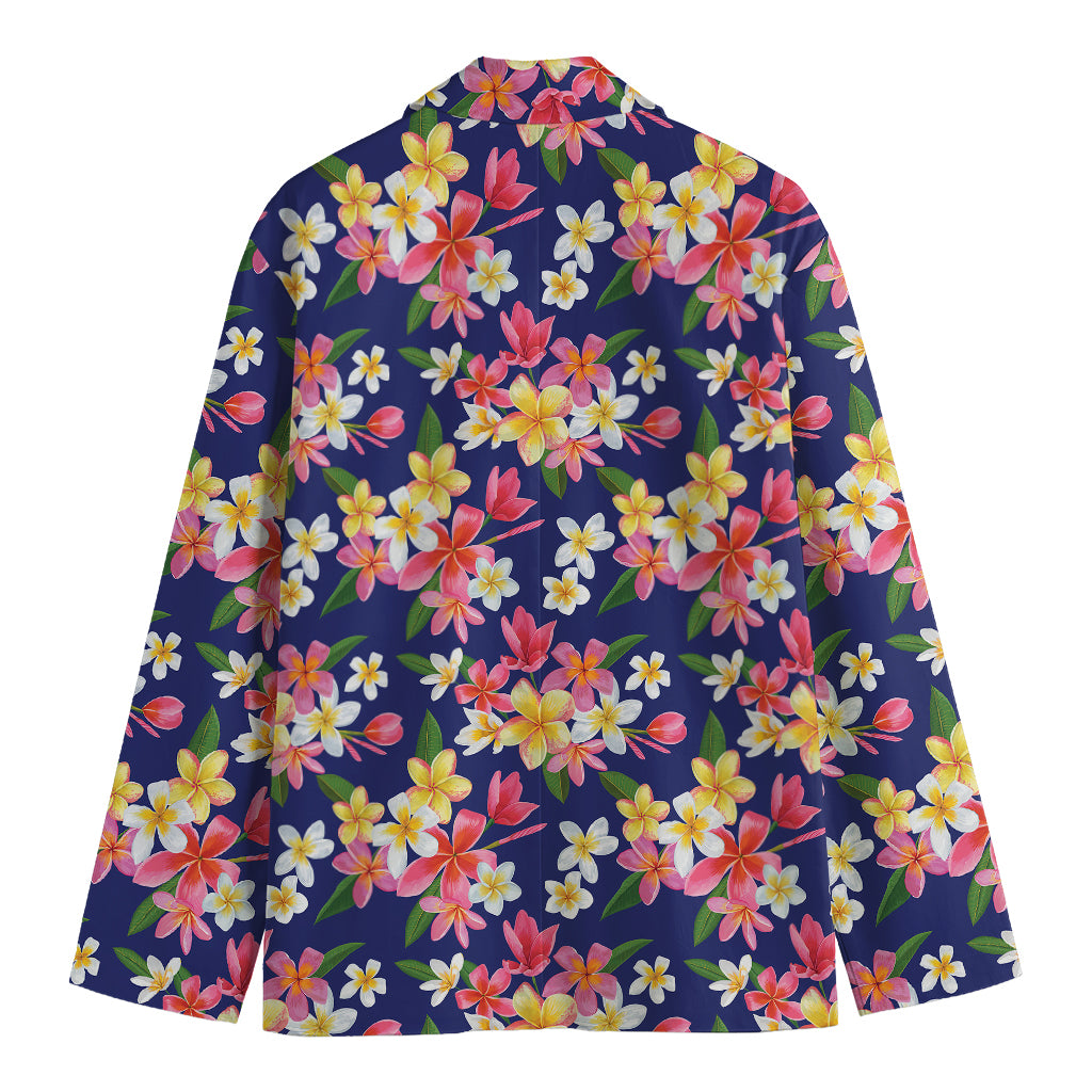 Tropical Frangipani Plumeria Print Men's Blazer