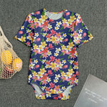 Tropical Frangipani Plumeria Print Men's Bodysuit