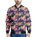 Tropical Frangipani Plumeria Print Men's Bomber Jacket