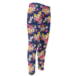 Tropical Frangipani Plumeria Print Men's Compression Pants